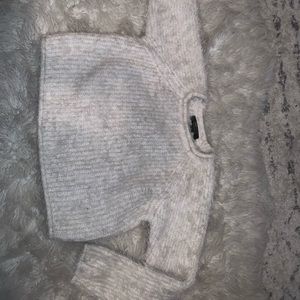 White/cream furry crop sweater